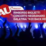 RIMBORSO BIGLIETTI CONCERTO NEGRAMARO