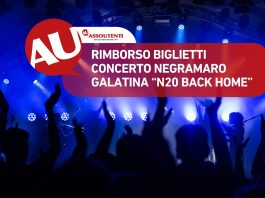 RIMBORSO BIGLIETTI CONCERTO NEGRAMARO