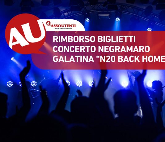 RIMBORSO BIGLIETTI CONCERTO NEGRAMARO