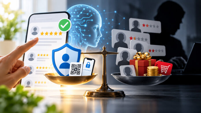 Bilancia tra recensioni autentiche e manipolate